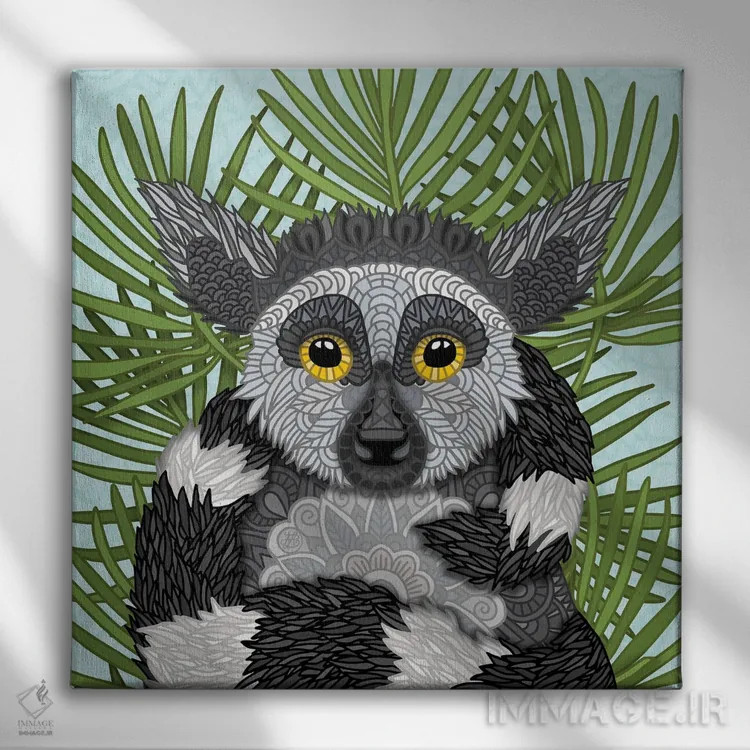 تابلو لمور (طرح مربع) اثر آنجلیکا پارکر - نمای روبهرو روی دیوار