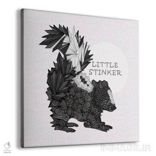 تابلو بو گنده کوچولوی صورتی (طرح مربع) اثر آنجلیکا پارکر - نمای پرسپکتیو محصول