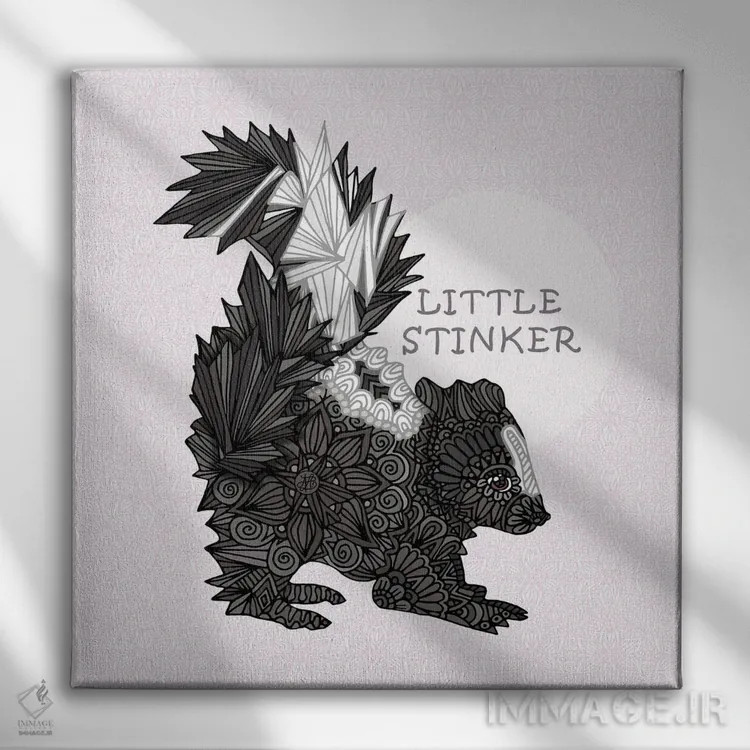 تابلو بو گنده کوچولوی صورتی (طرح مربع) اثر آنجلیکا پارکر - نمای روبهرو روی دیوار