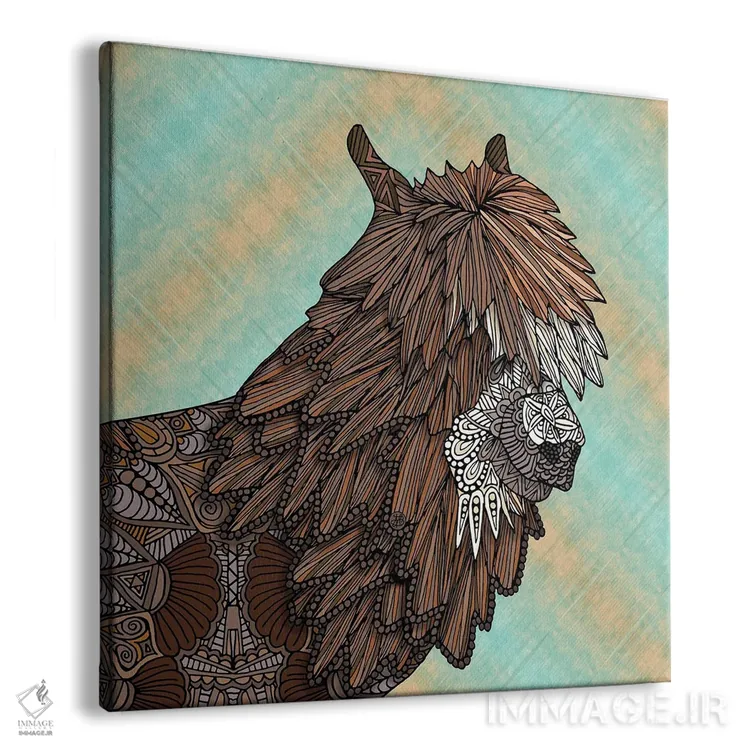 تابلو لامای زینتی (مربع) اثر آنجلیکا پارکر - نمای پرسپکتیو محصول