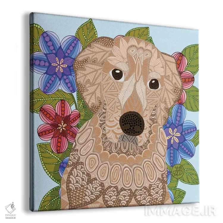 تابلو گلدن رتریور (نژاد سگ) اثر آنجلیکا پارکر - نمای پرسپکتیو محصول