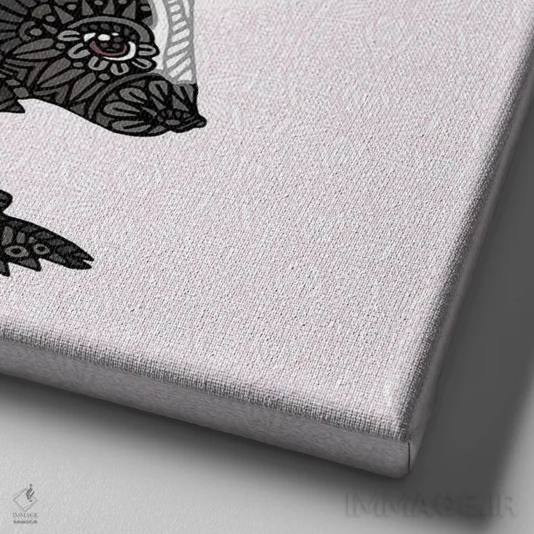 تابلو بو گنده کوچولوی صورتی (طرح مربع) اثر آنجلیکا پارکر - نمای نزدیک بافت بوم