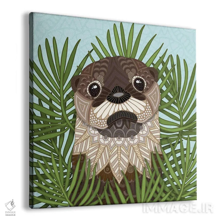 تابلو سمور بسیار بامزه (مربع) اثر آنجلیکا پارکر - نمای پرسپکتیو محصول