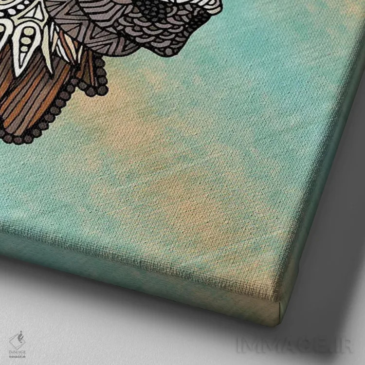 تابلو لامای زینتی (مربع) اثر آنجلیکا پارکر - نمای نزدیک بافت بوم