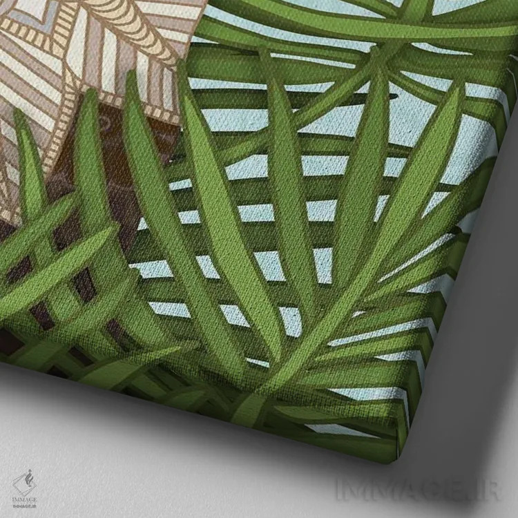 تابلو سمور بسیار بامزه (مربع) اثر آنجلیکا پارکر - نمای نزدیک بافت بوم