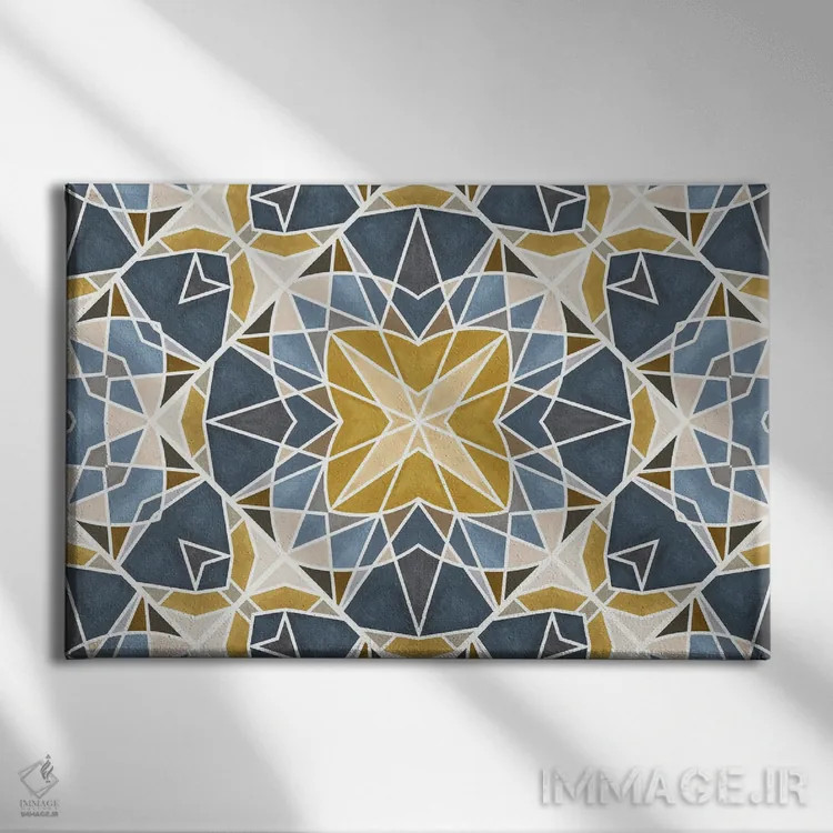 تابلو کاشی رترو شماره ۱ اثر آنجلیکا پارکر - نمای روبهرو روی دیوار