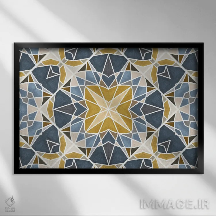 تابلو کاشی رترو شماره ۱ اثر آنجلیکا پارکر - نمای قابدار مشکی