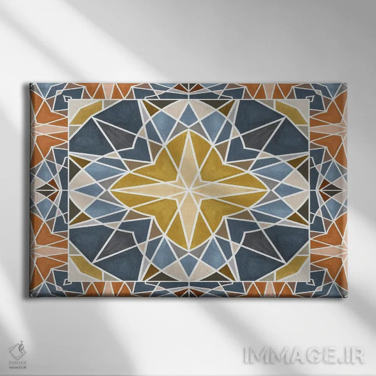 تابلو کاشی رترو شماره ۲ اثر آنجلیکا پارکر - نمای روبهرو روی دیوار