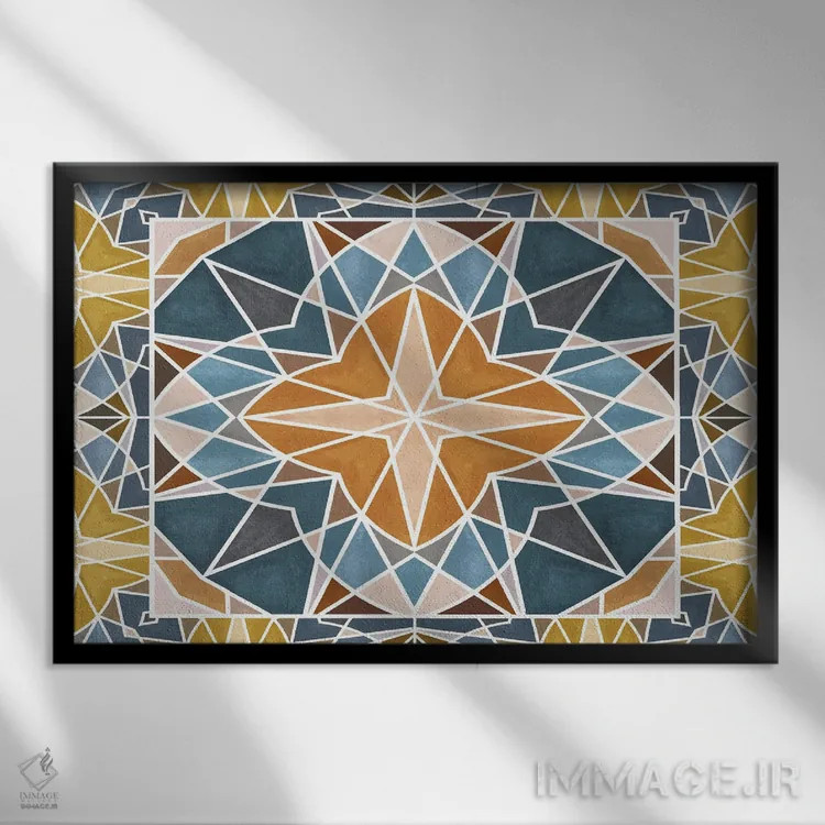 تابلو کاشی رترو شماره ۳ اثر آنجلیکا پارکر - نمای قابدار مشکی