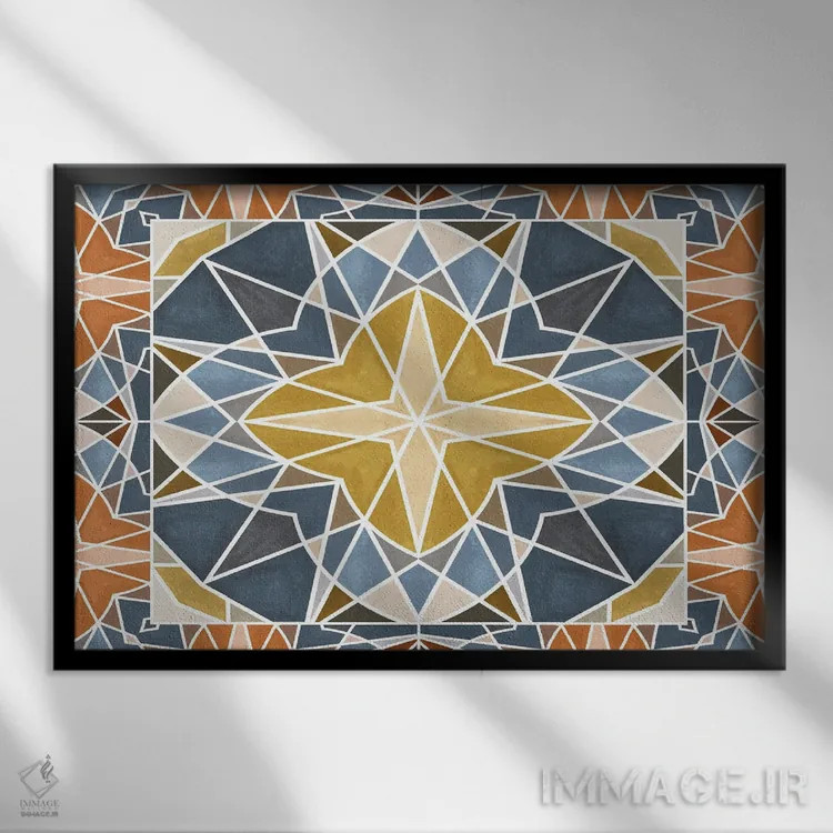 تابلو کاشی رترو شماره ۲ اثر آنجلیکا پارکر - نمای قابدار مشکی