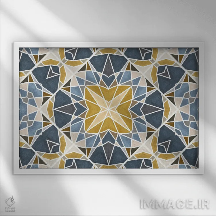 تابلو کاشی رترو شماره ۱ اثر آنجلیکا پارکر - نمای قابدار سفید