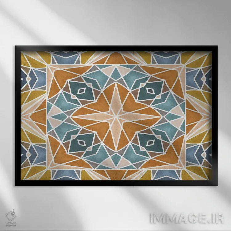 تابلو کاشی رترو شماره ۴ اثر آنجلیکا پارکر - نمای قابدار مشکی