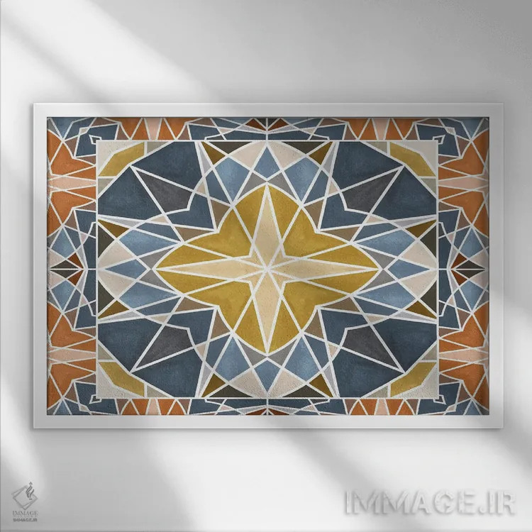 تابلو کاشی رترو شماره ۲ اثر آنجلیکا پارکر - نمای قابدار سفید