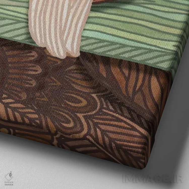 تابلو امروز شبیه یک تنبل است اثر آنجلیکا پارکر - نمای نزدیک بافت بوم