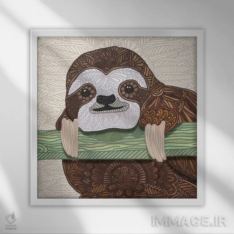 تابلو امروز شبیه یک تنبل است اثر آنجلیکا پارکر - نمای قابدار سفید