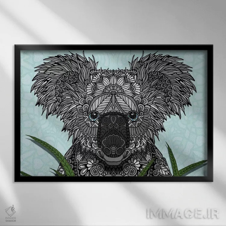 تابلو کوآلا اثر آنجلیکا پارکر - نمای قابدار مشکی