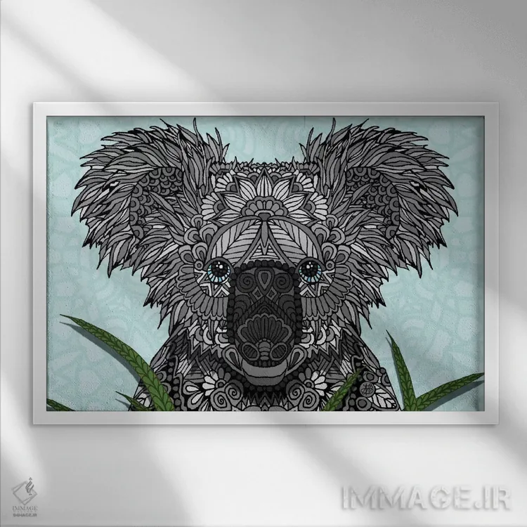 تابلو کوآلا اثر آنجلیکا پارکر - نمای قابدار سفید