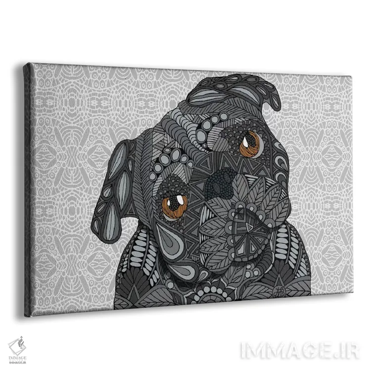 تابلو پاگ سیاه اثر آنجلیکا پارکر - نمای پرسپکتیو محصول