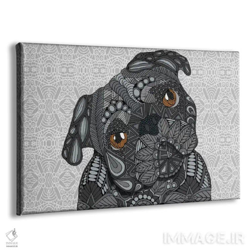 تابلو پاگ سیاه اثر آنجلیکا پارکر - نمای پرسپکتیو محصول