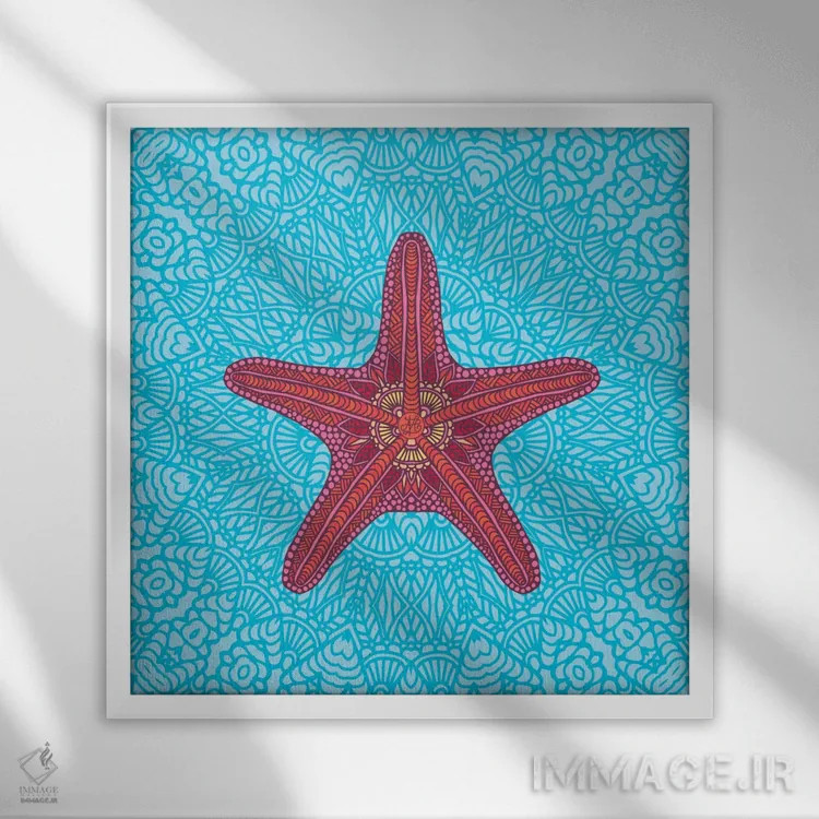 تابلو ستاره دریایی اثر آنجلیکا پارکر - نمای قابدار سفید