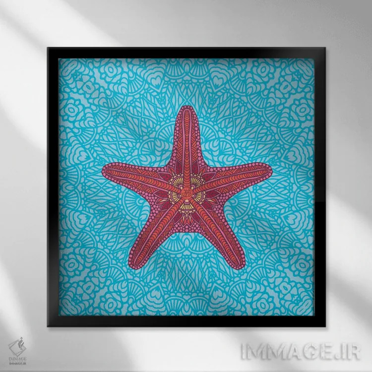 تابلو ستاره دریایی اثر آنجلیکا پارکر - نمای قابدار مشکی