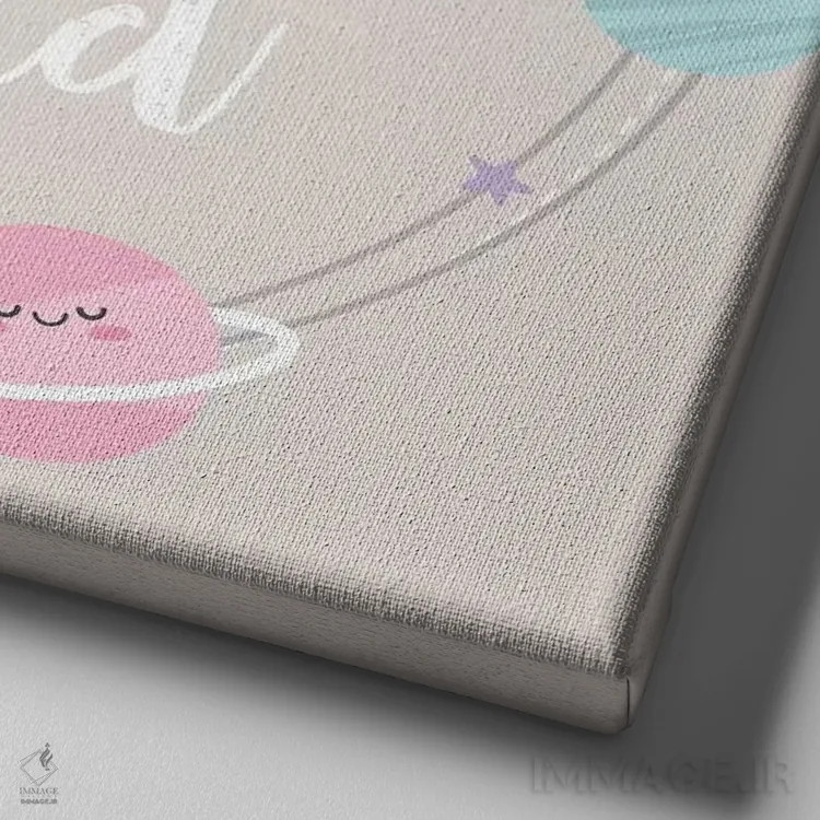 تابلو نوزاد فراتر از بامزه ۲ اثر آنجلا نیکِیاس - نمای نزدیک بافت بوم