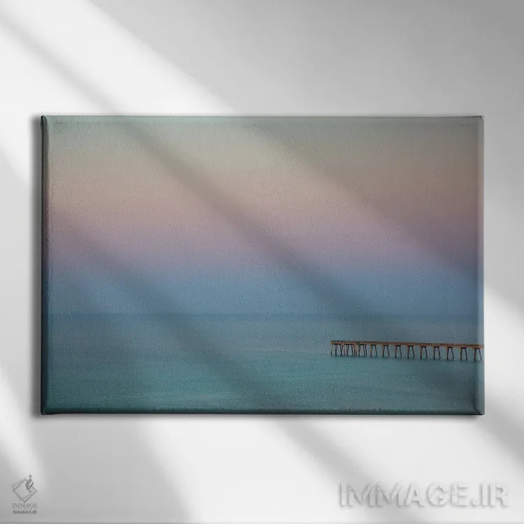 تابلو Florida, Pensacola Beach. Pier At Pensacola Beach In The Early Morning.,آمریکا، فلوریدا، ساحل پنساکولا. اسکله پنساکولا در اوایل صبح اثر جوآن ولز - نمای روبهرو روی دیوار