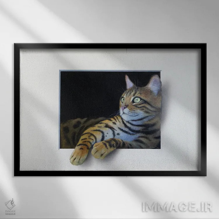 تابلو مومو اثر آلن وستون - نمای قابدار مشکی