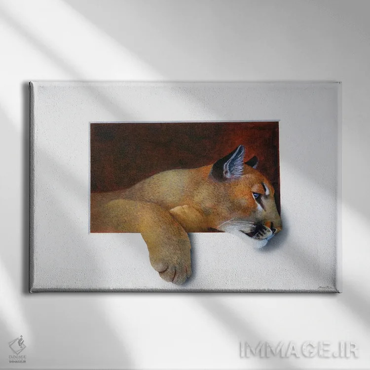 تابلو کوگار (پلنگ کوهی) اثر آلن وستون - نمای روبهرو روی دیوار