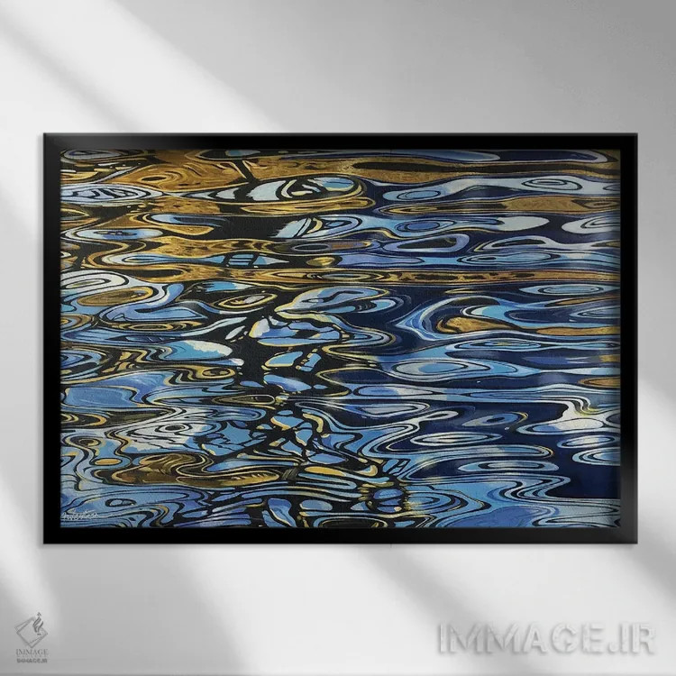 تابلو بازتاب درختان اثر آلن وستون - نمای قابدار مشکی