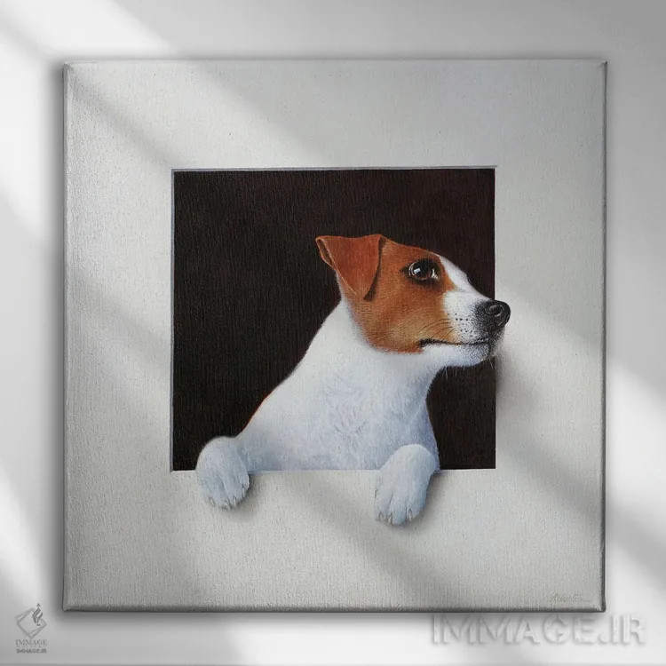 تابلو جک راسل (نژاد سگ) اثر آلن وستون - نمای روبهرو روی دیوار