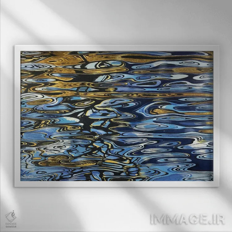 تابلو بازتاب درختان اثر آلن وستون - نمای قابدار سفید