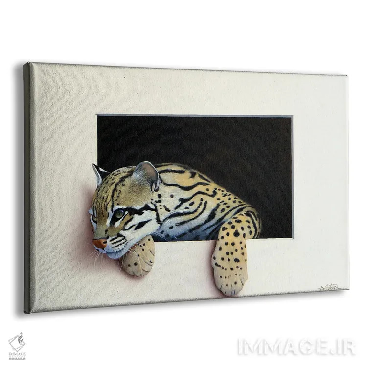 تابلو اوسلات (گربهسان جنگلی) اثر آلن وستون - نمای پرسپکتیو محصول