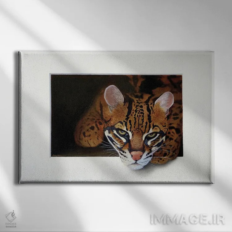 تابلو اوسلات سوم (گربهسان جنگلی) اثر آلن وستون - نمای روبهرو روی دیوار