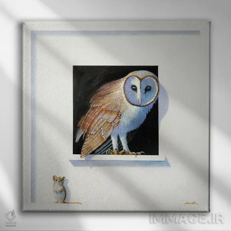 تابلو جغد انباری سوم اثر آلن وستون - نمای روبهرو روی دیوار