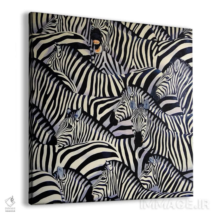 تابلو گورخر سوم اثر آلن وستون - نمای پرسپکتیو محصول