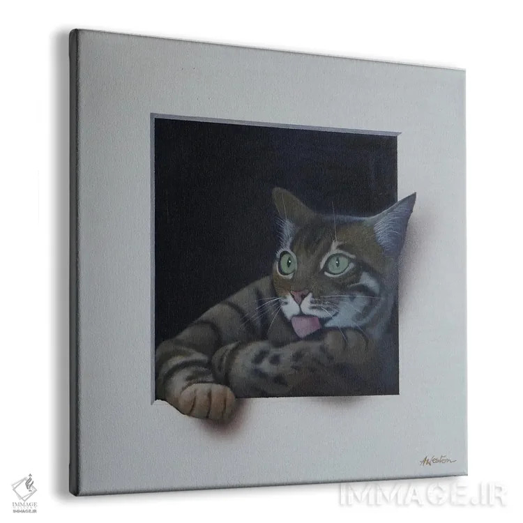 تابلو تَبی (نوع گربه) اثر آلن وستون - نمای پرسپکتیو محصول