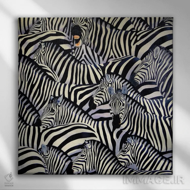 تابلو گورخر سوم اثر آلن وستون - نمای روبهرو روی دیوار