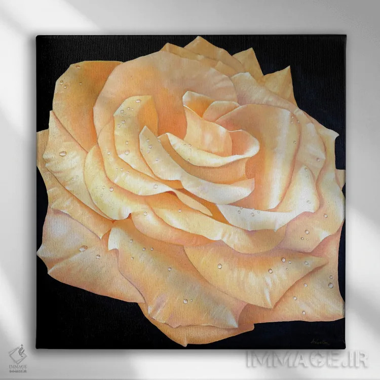 تابلو رزها اثر آلن وستون - نمای روبهرو روی دیوار