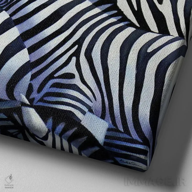 تابلو گورخر دوم اثر آلن وستون - نمای نزدیک بافت بوم