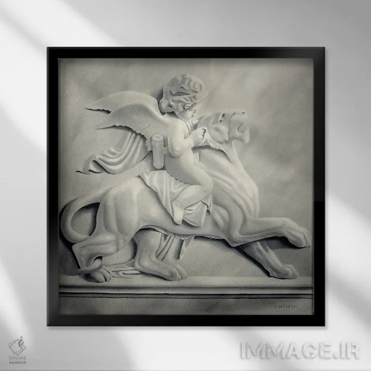 تابلو کوپید (فرشته عشق یونانی) اثر آلن وستون - نمای قابدار مشکی