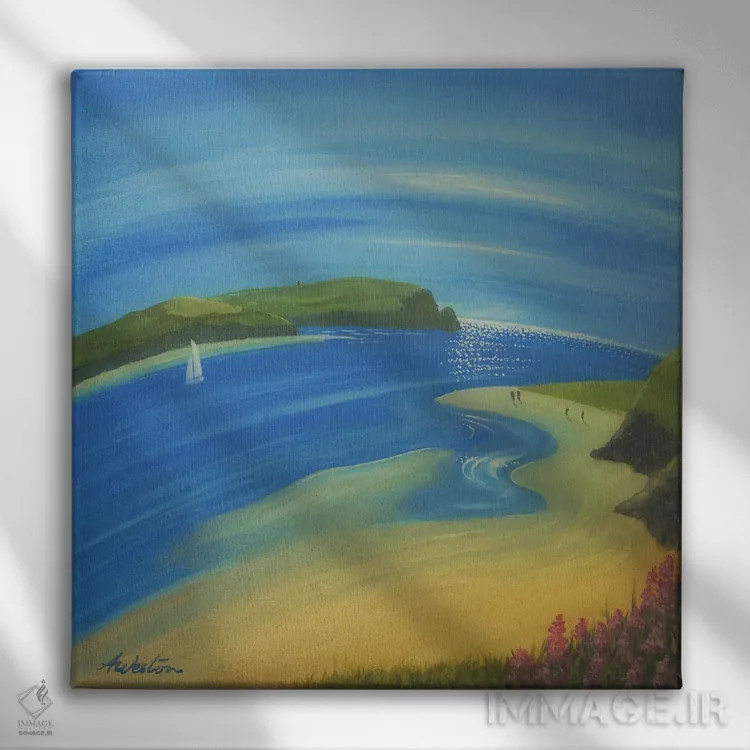 تابلو ساحل صخرهای اثر آلن وستون - نمای روبهرو روی دیوار