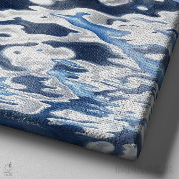 تابلو موجکها چهارم اثر آلن وستون - نمای نزدیک بافت بوم