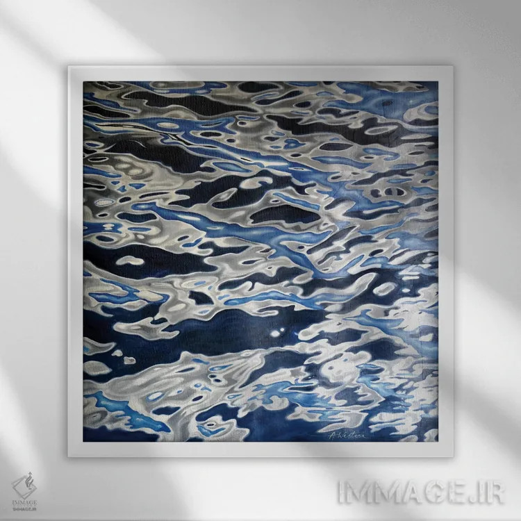 تابلو موجکها چهارم اثر آلن وستون - نمای قابدار سفید