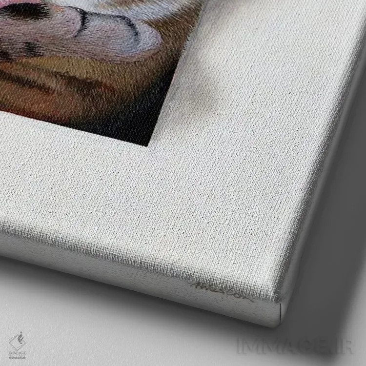 تابلو امام اثر آلن وستون - نمای نزدیک بافت بوم