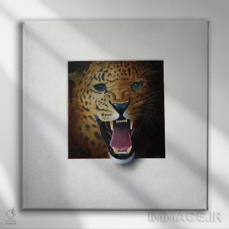 تابلو اوسلات (گربهسان جنگلی) اثر آلن وستون - نمای روبهرو روی دیوار