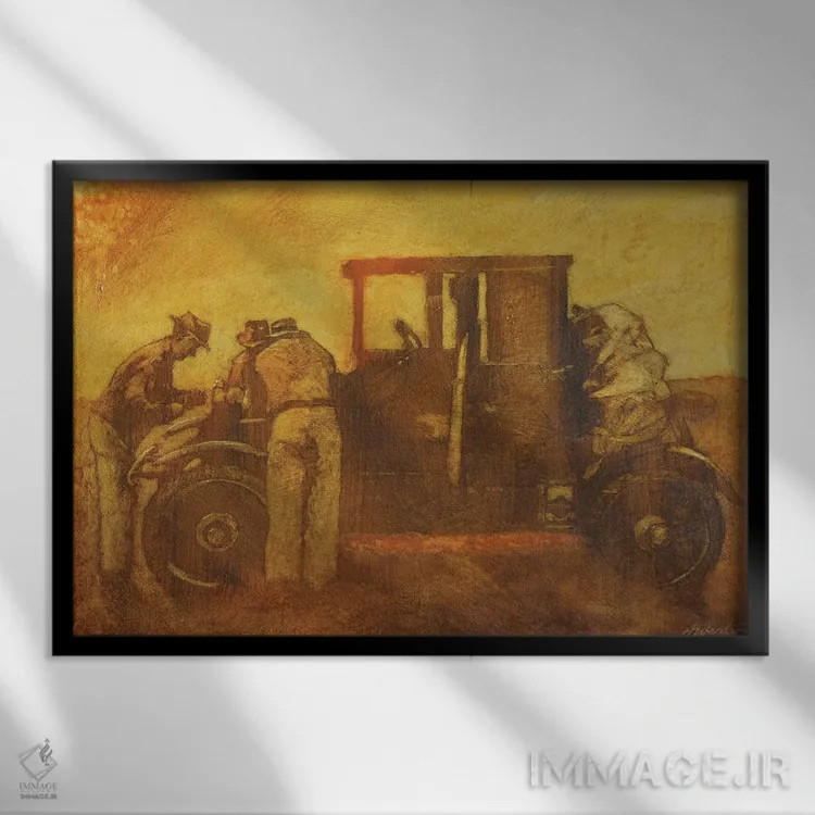 تابلو کامیون قدیمی اول اثر آلن وستون - نمای قابدار مشکی