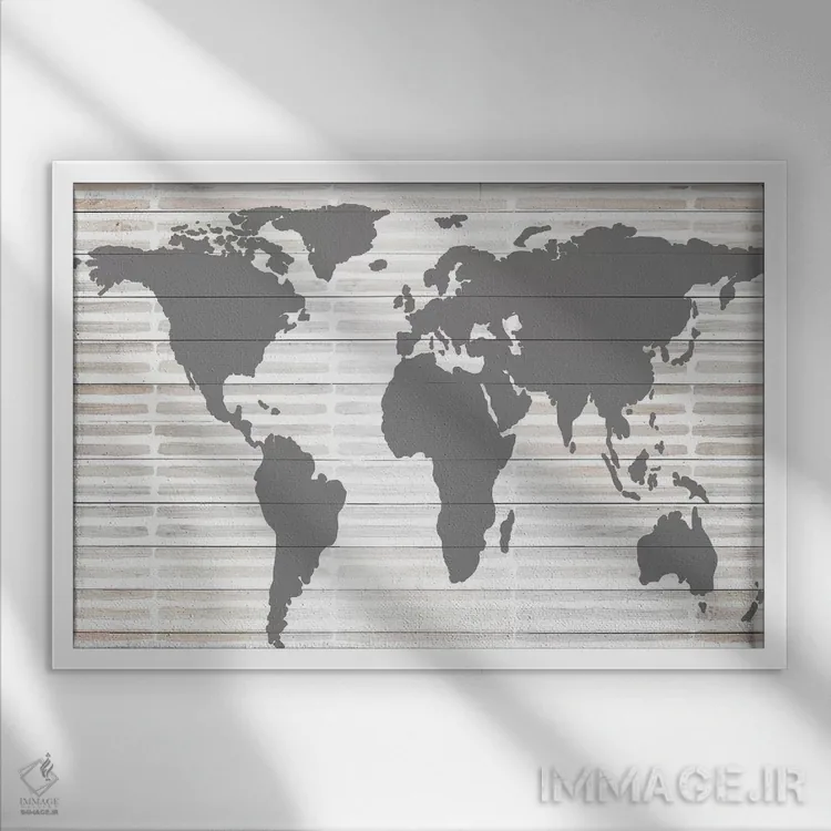تابلو جهان خاکستری اثر آنا کوآچ - نمای قابدار سفید