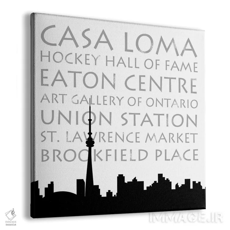 تابلو نمای آسمان تورنتو (فرم مربع) اثر آنا کوآچ - نمای پرسپکتیو محصول