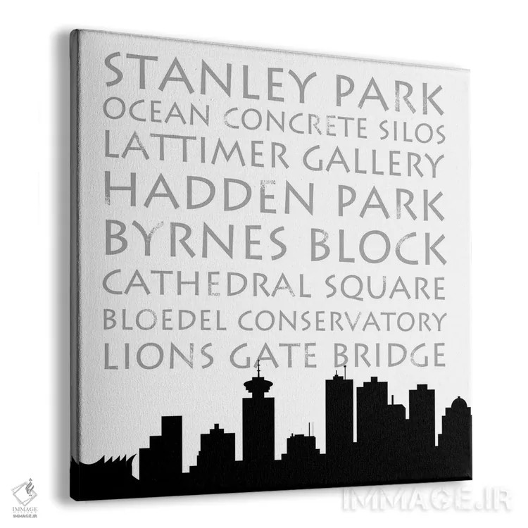 تابلو نمای آسمان ونکوور (فرم مربع) اثر آنا کوآچ - نمای پرسپکتیو محصول